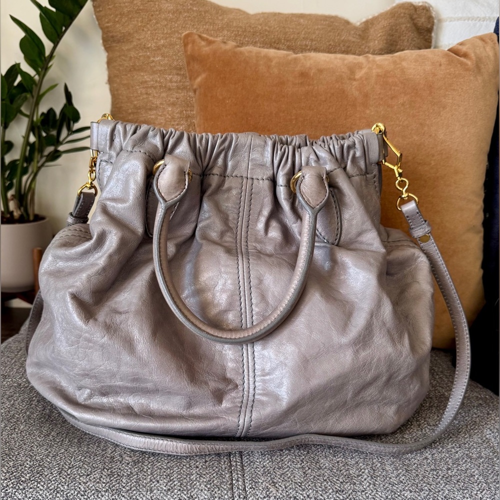 Miu Miu Frame Vitello Lux Leather Bag in Astro Gray Color - Picture 2 of 15